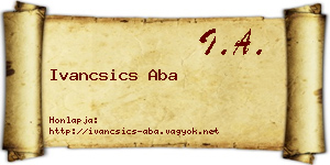Ivancsics Aba névjegykártya